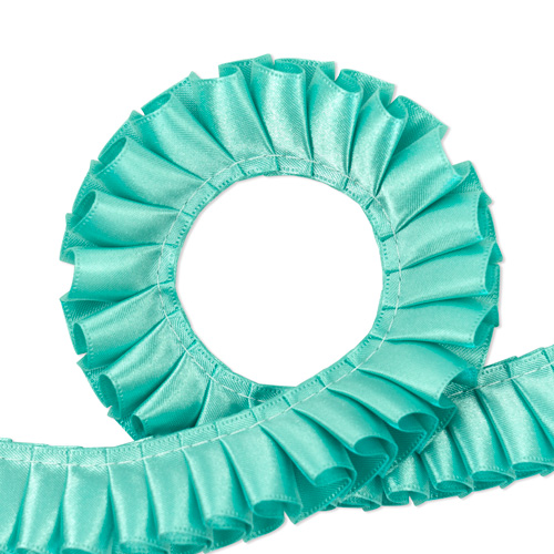 両面サテン ダブルサテン プリーツリボン 25mm ロビンエッグブルー 3m 両面サテン ダブルサテン プリーツリボン 25mm ロビンエッグブルー 3m